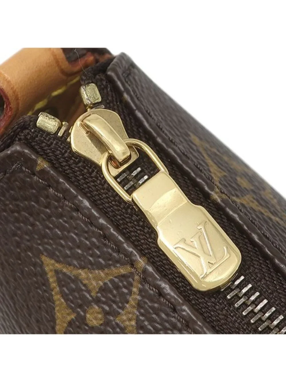 Louis Vuitton 2-Way Bag Monogram Canvas Gold Brown Chain